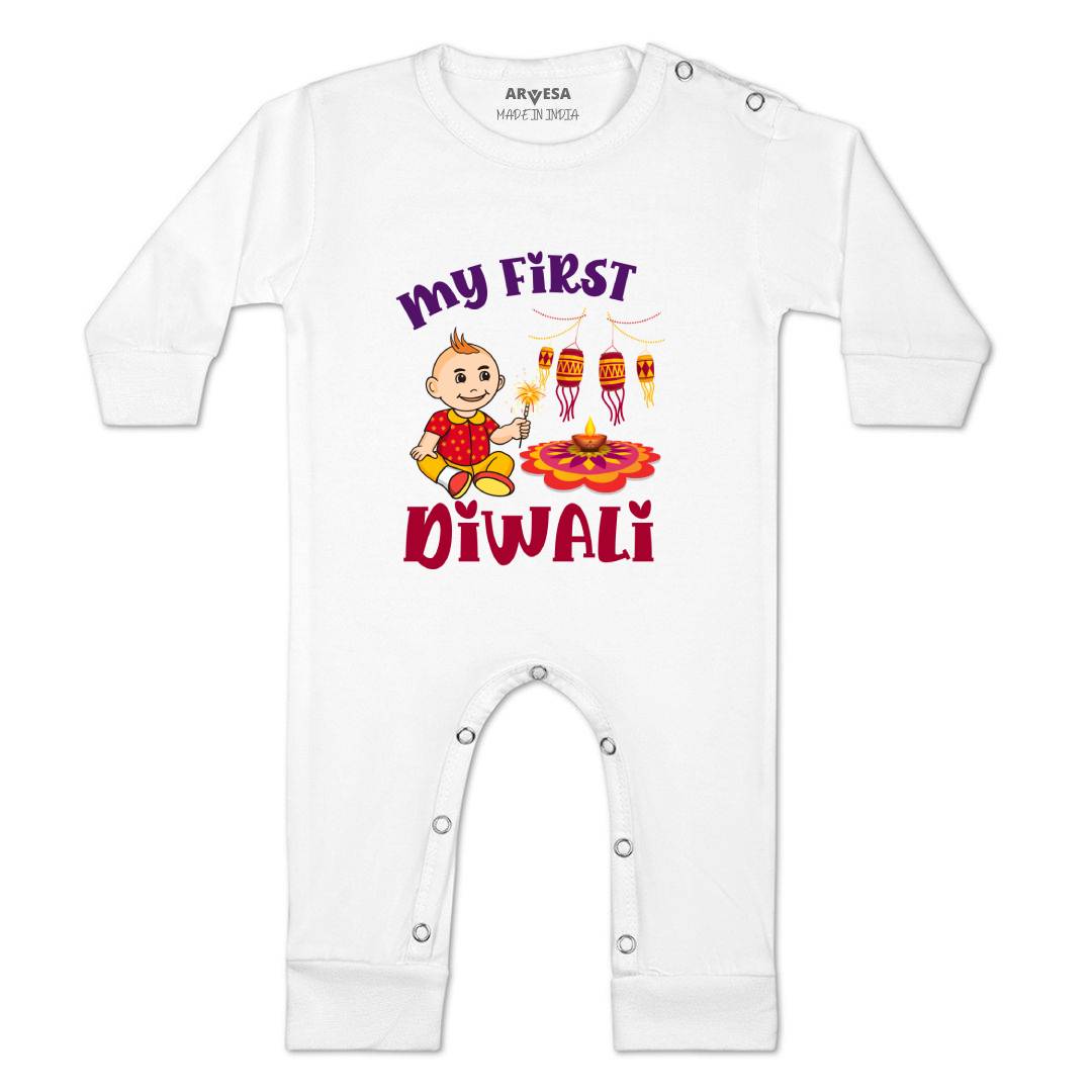 Arvesa Design-1111 Diwali My First Baby Boy and Baby Girl Dress .