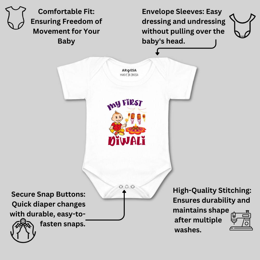 Arvesa Design-1111 Diwali My First Baby Boy and Baby Girl Dress .