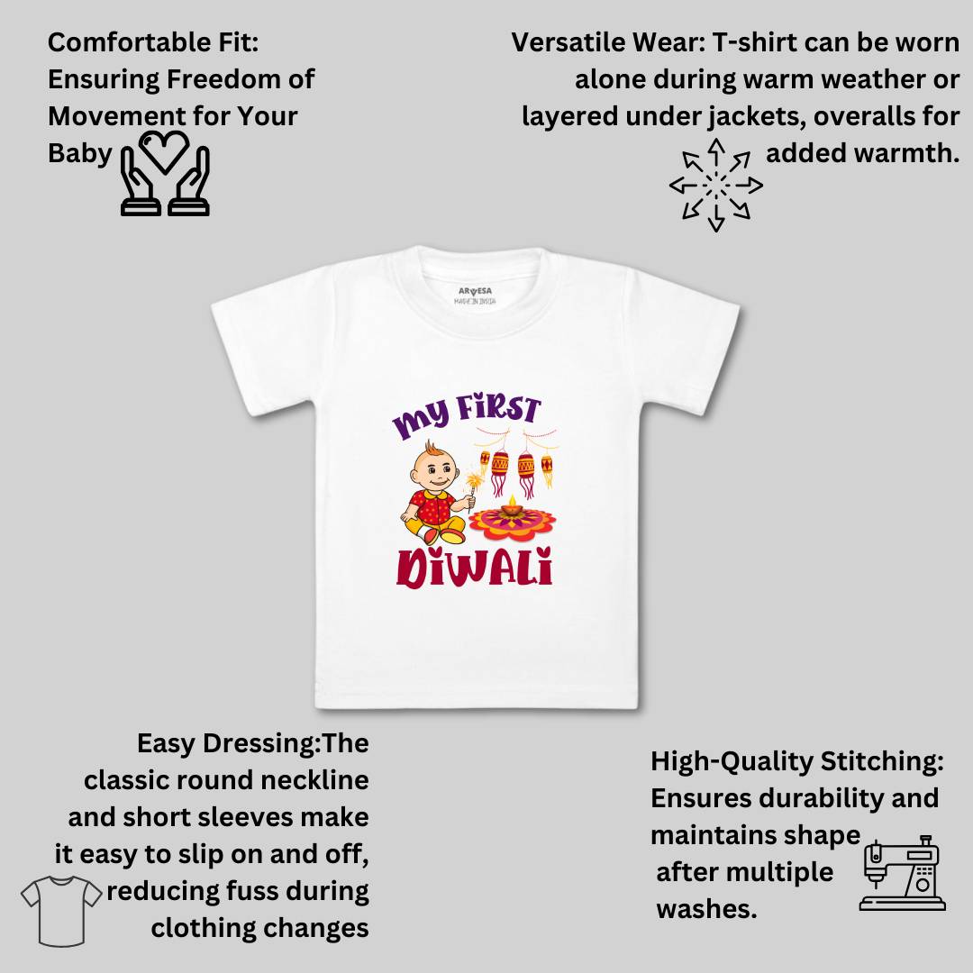 Arvesa Design-1111 Diwali My First Baby Boy and Baby Girl Dress .