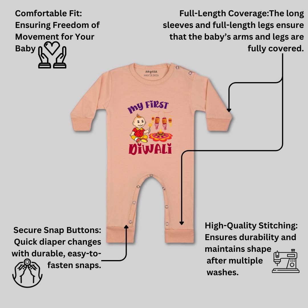 Arvesa Design-1111 Diwali My First Baby Boy and Baby Girl Dress .