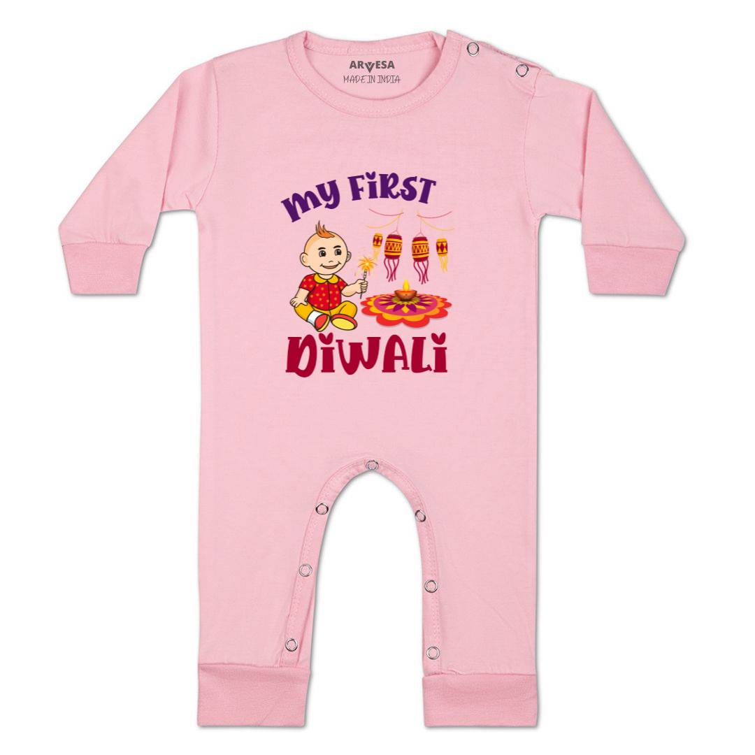 Arvesa Design-1111 Diwali My First Baby Boy and Baby Girl Dress .