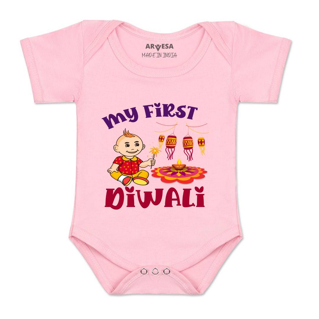 Arvesa Design-1111 Diwali My First Baby Boy and Baby Girl Dress .