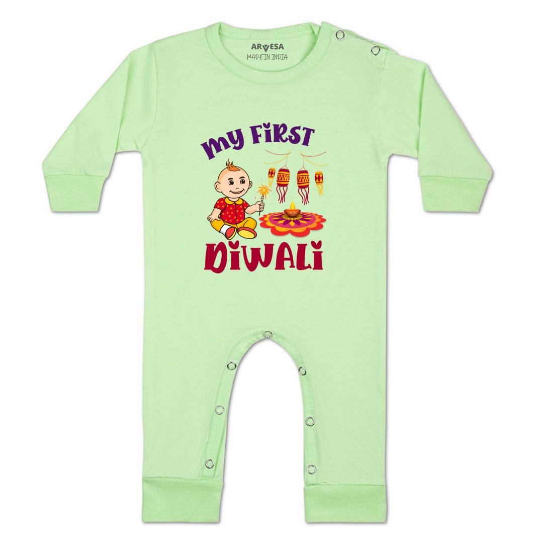 Arvesa Design-1111 Diwali My First Baby Boy and Baby Girl Dress .