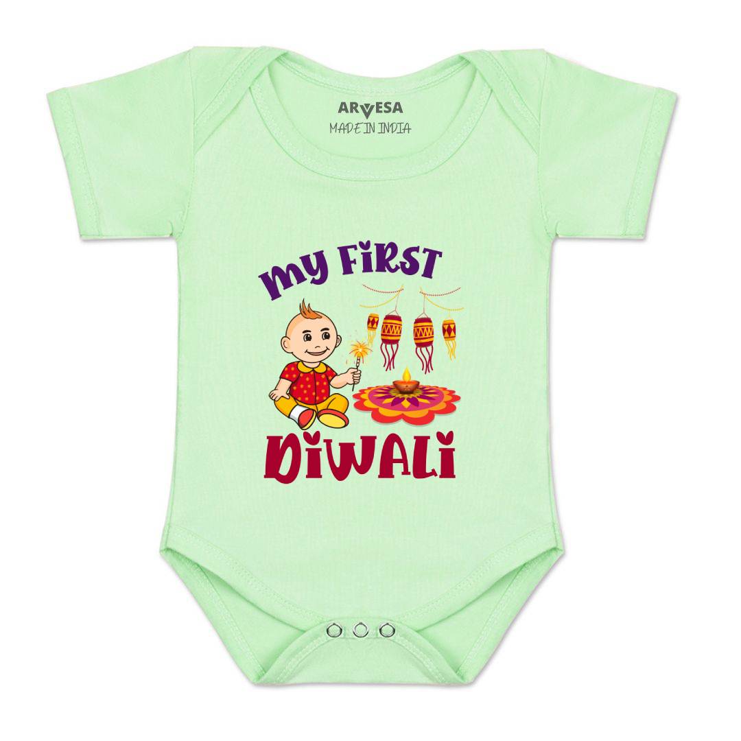 Arvesa Design-1111 Diwali My First Baby Boy and Baby Girl Dress .