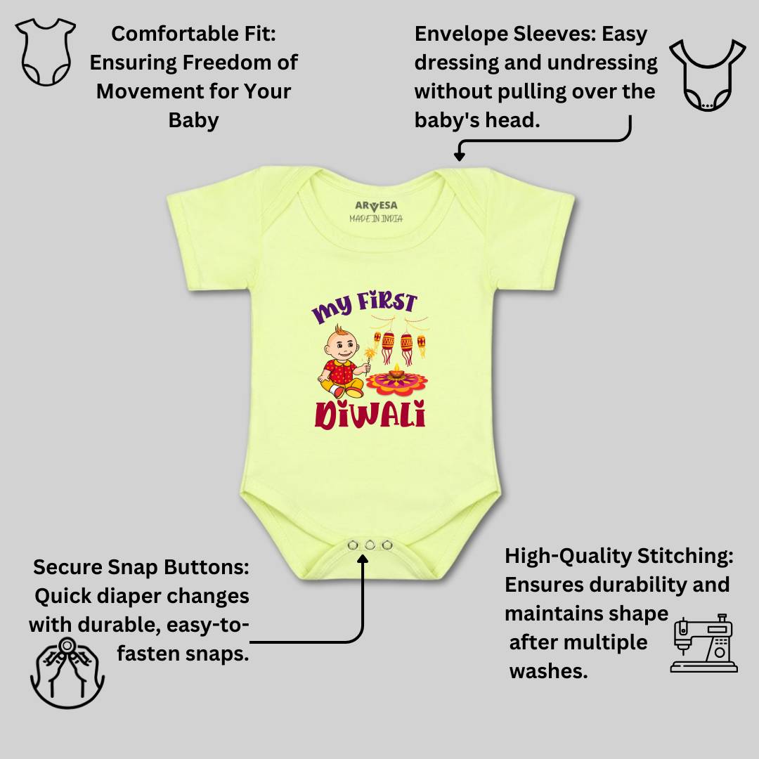 Arvesa Design-1111 Diwali My First Baby Boy and Baby Girl Dress .