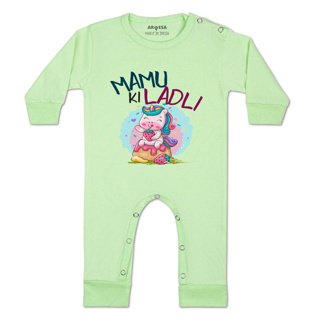 Arvesa Mamu Ki Ladli Design-1172 White 0-3 Months Jumpsuit for Baby Boy & Girl dress .