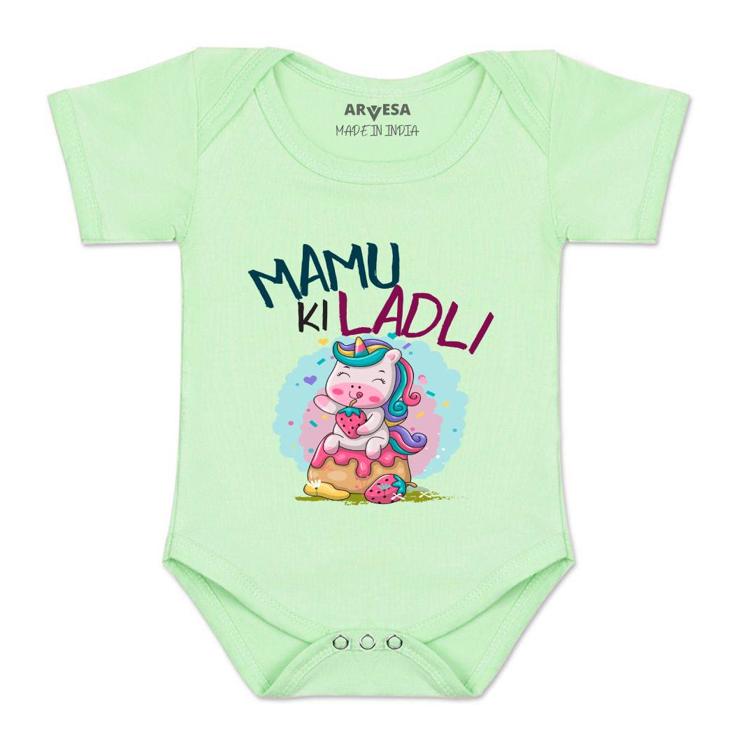 Arvesa Mamu Ki Ladli Design-1172 White 0-3 Months Jumpsuit for Baby Boy & Girl dress .