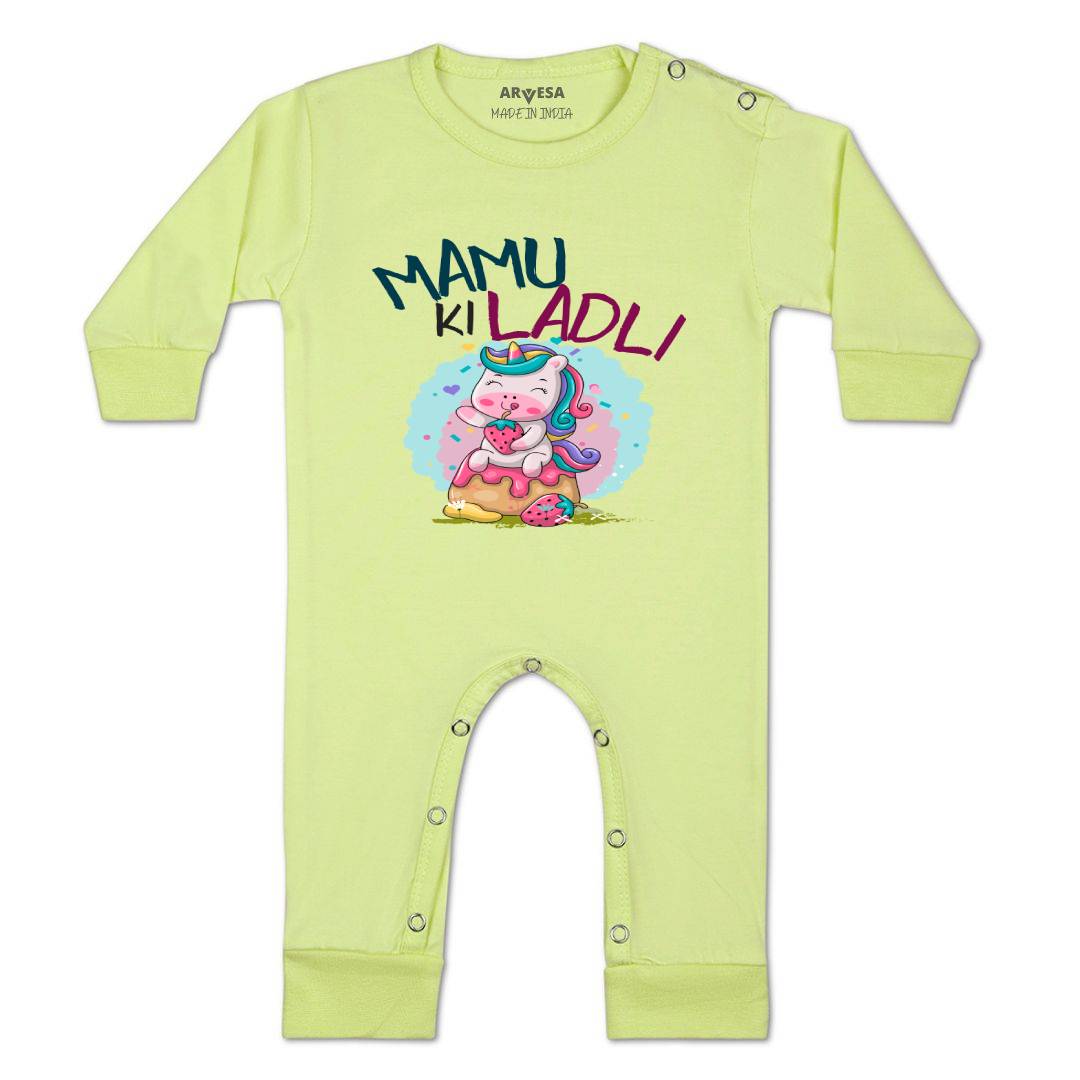 Arvesa Mamu Ki Ladli Design-1172 White 0-3 Months Jumpsuit for Baby Boy & Girl dress .