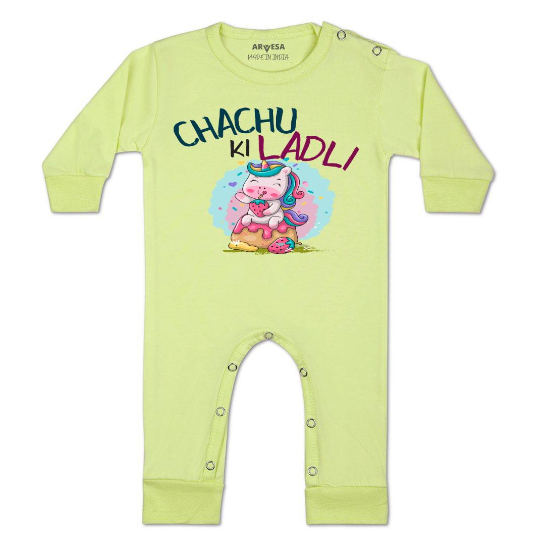 Arvesa Chachu Ki Ladli Design-1173 White 0-3 Months Jumpsuit for Baby Boy & Girl dress .