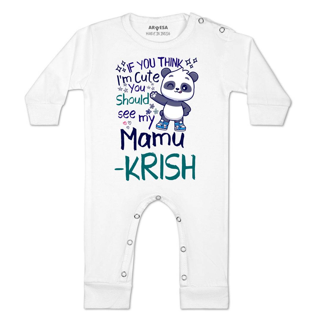 Arvesa I Am Cute You Should See My Mamu Baby Boy & Girl Dress