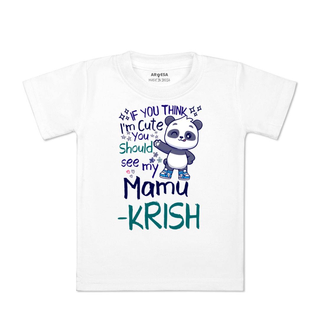 Arvesa I Am Cute You Should See My Mamu Baby Boy & Girl Dress