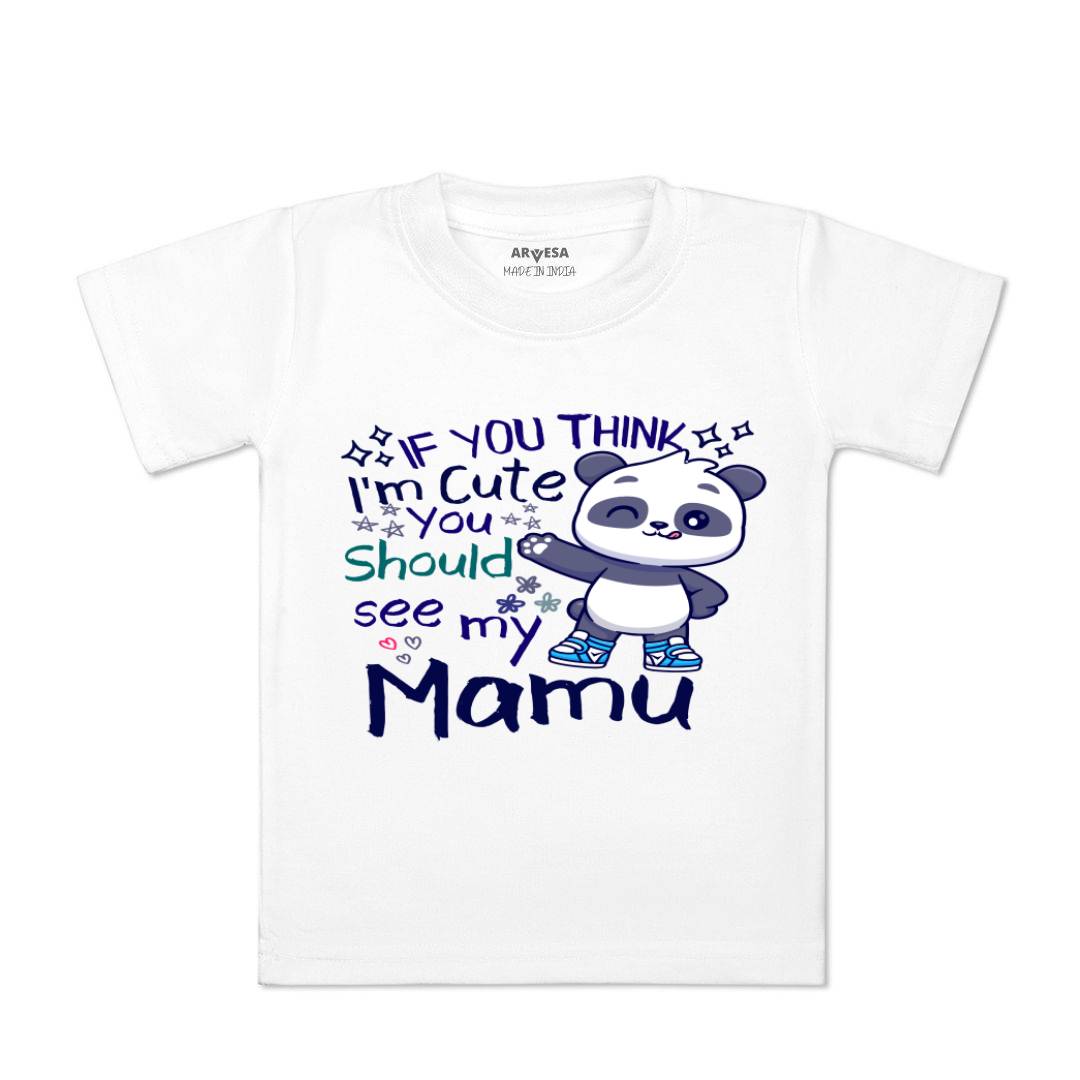 Arvesa I Am Cute You Should See My Mamu Design-1174 White 0-3 Months Jumpsuit Baby Boy & Girl dress .