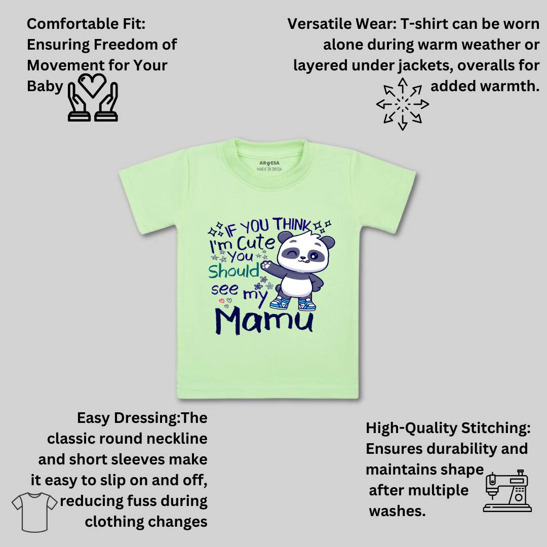 Arvesa I Am Cute You Should See My Mamu Design-1174 White 0-3 Months Jumpsuit Baby Boy & Girl dress .