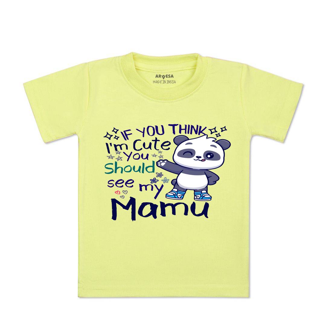 Arvesa I Am Cute You Should See My Mamu Design-1174 White 0-3 Months Jumpsuit Baby Boy & Girl dress .