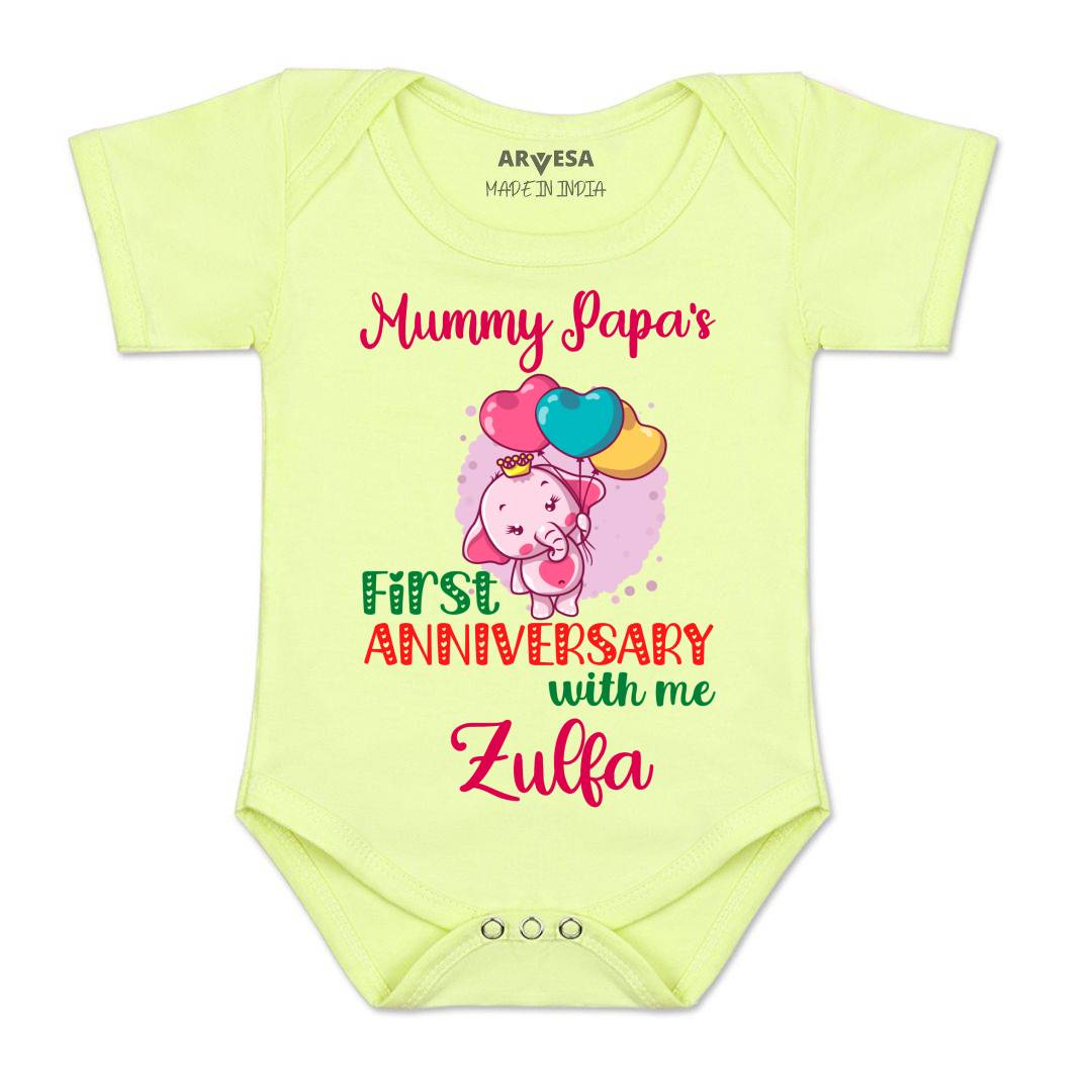 Arvesa Mummy Papa First Anniversary With Me Baby Boy & Girl Dress