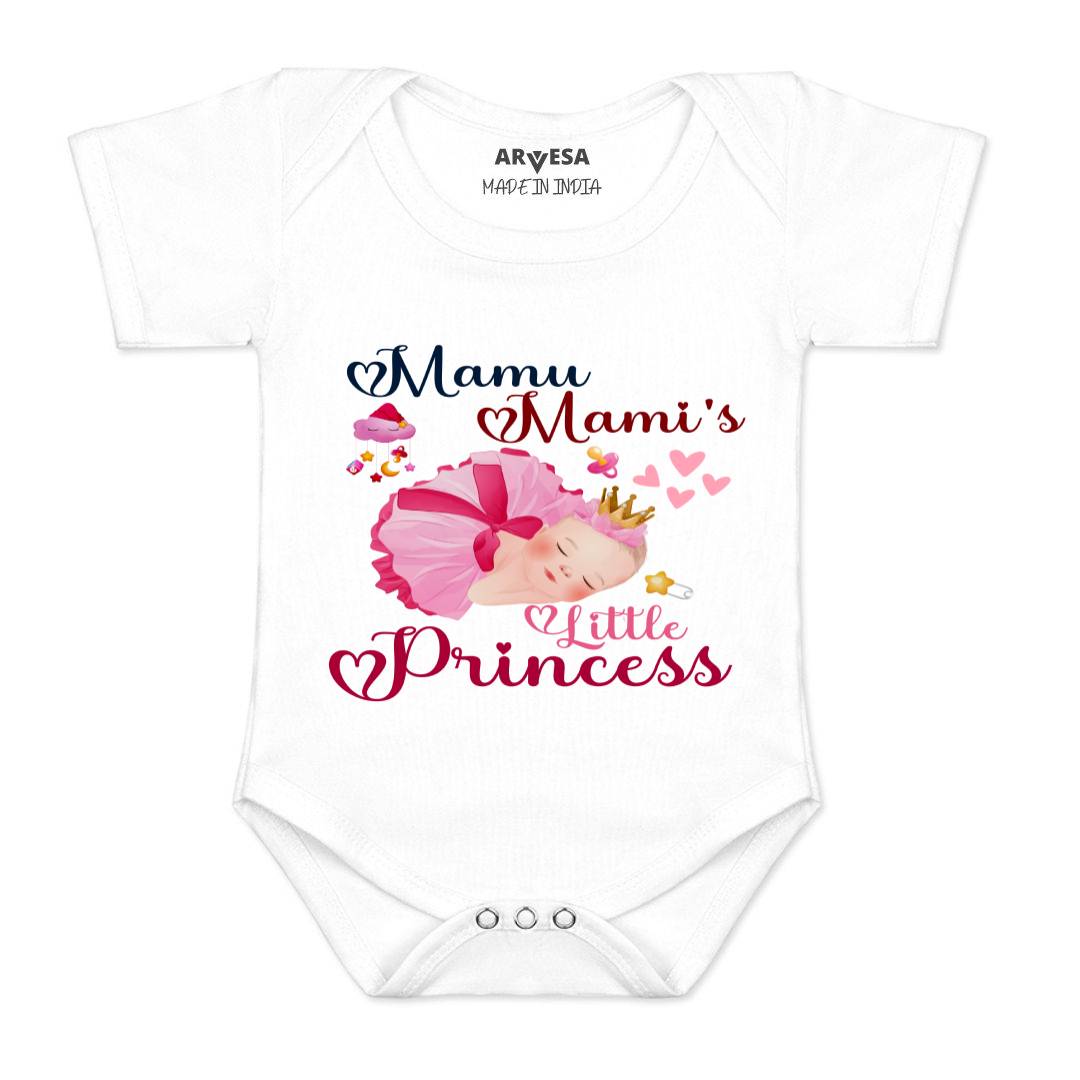 Arvesa Mamu Mami Little Princess Design-1214 White 0-3 Months Jumpsuit for Baby Boy & Girl dress .
