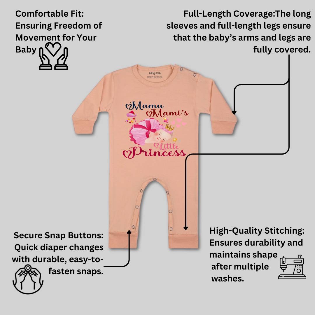 Arvesa Mamu Mami Little Princess Design-1214 White 0-3 Months Jumpsuit for Baby Boy & Girl dress .