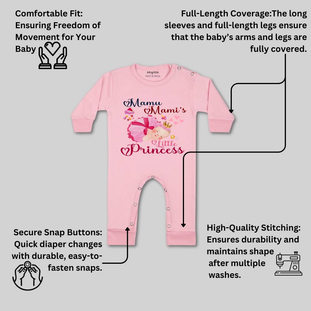 Arvesa Mamu Mami Little Princess Design-1214 White 0-3 Months Jumpsuit for Baby Boy & Girl dress .