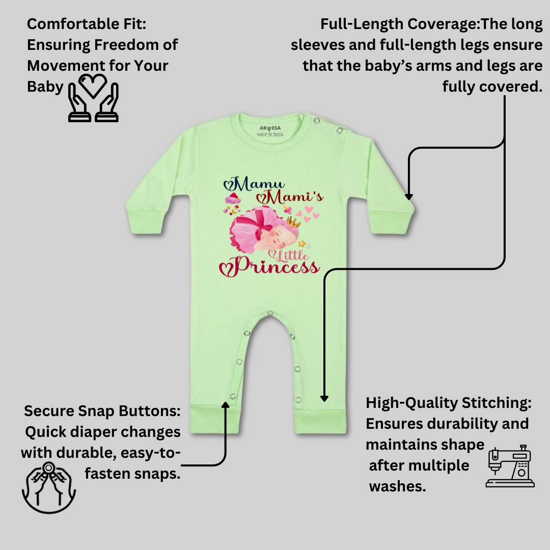 Arvesa Mamu Mami Little Princess Design-1214 White 0-3 Months Jumpsuit for Baby Boy & Girl dress .