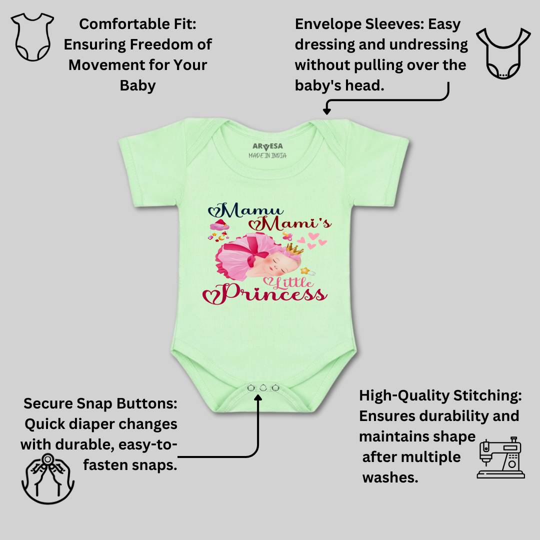 Arvesa Mamu Mami Little Princess Design-1214 White 0-3 Months Jumpsuit for Baby Boy & Girl dress .