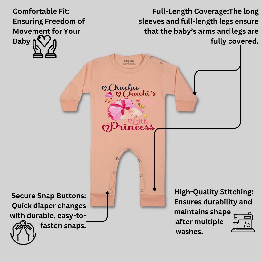 Arvesa Chachu Chachi'S Little Princess Design-1215 White 0-3 Months Jumpsuit Baby Boy & Girl dress .