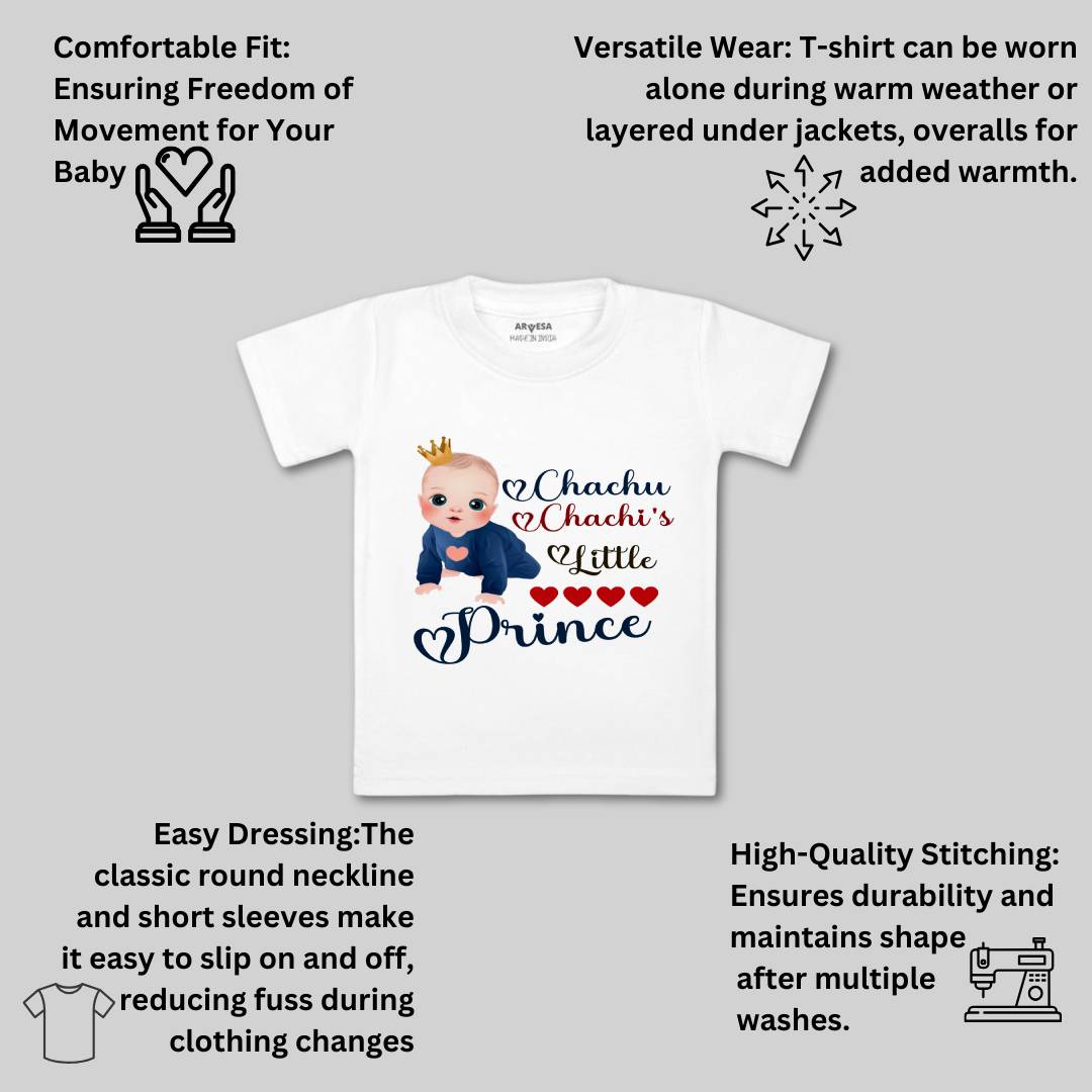 Arvesa Chachu Chachi'S Little Prince Design-1217 White 0-3 Months Jumpsuit for Baby Boy & Girl dress .