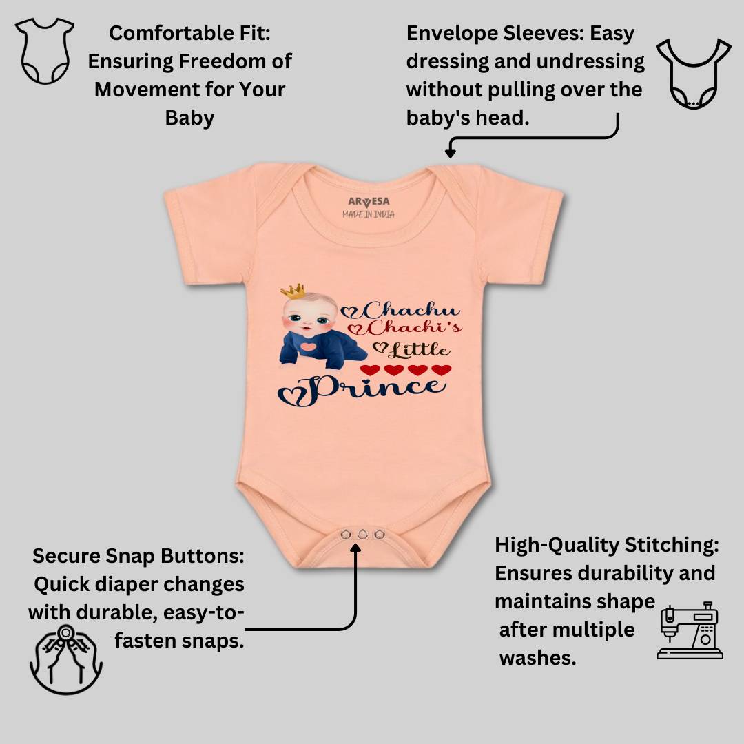 Arvesa Chachu Chachi'S Little Prince Design-1217 White 0-3 Months Jumpsuit for Baby Boy & Girl dress .