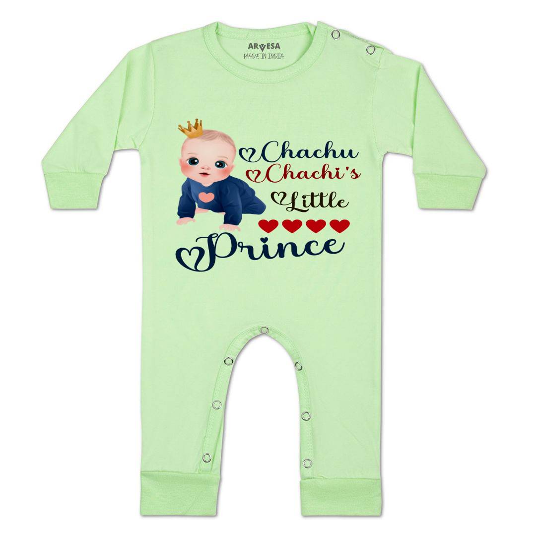 Arvesa Chachu Chachi'S Little Prince Design-1217 White 0-3 Months Jumpsuit for Baby Boy & Girl dress .
