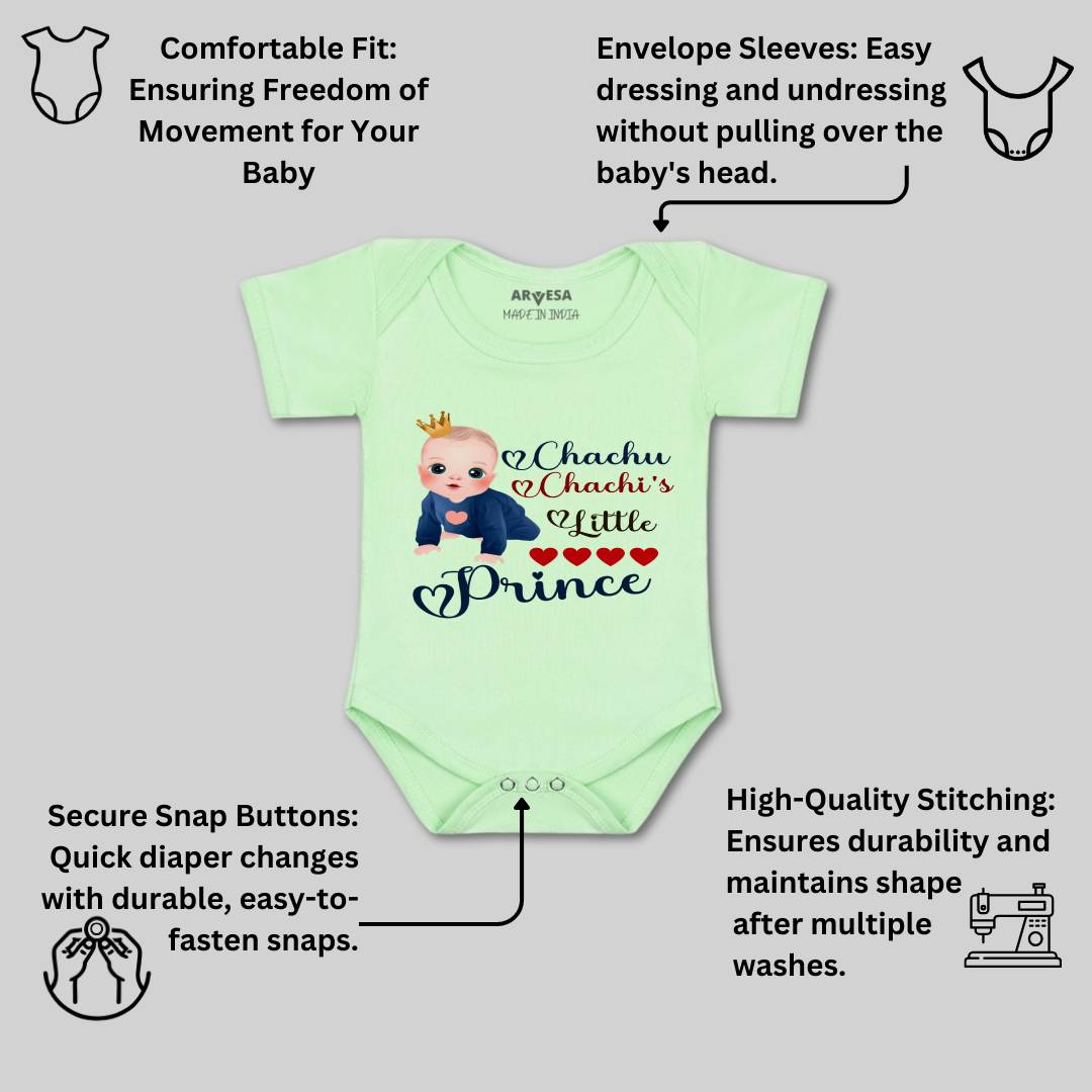 Arvesa Chachu Chachi'S Little Prince Design-1217 White 0-3 Months Jumpsuit for Baby Boy & Girl dress .