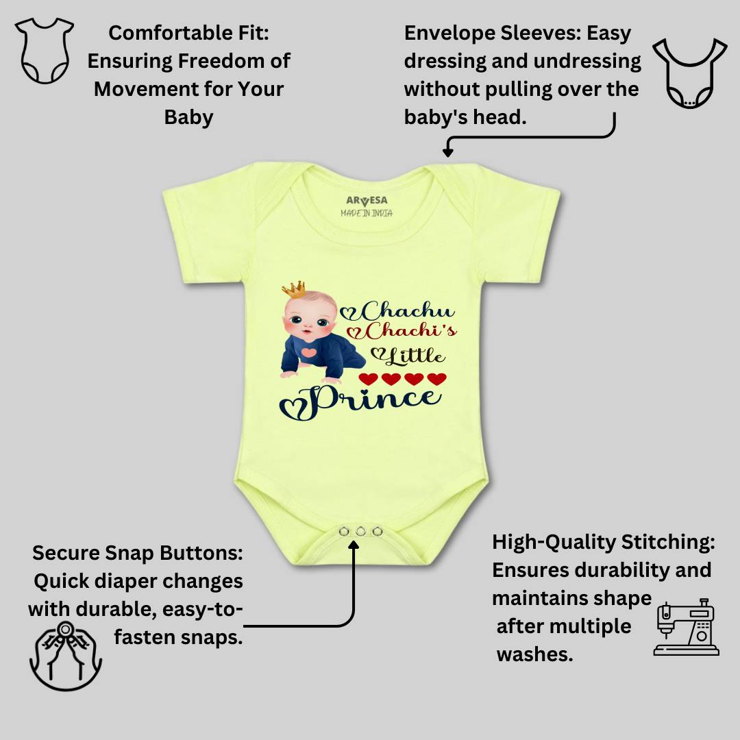 Arvesa Chachu Chachi'S Little Prince Design-1217 White 0-3 Months Jumpsuit for Baby Boy & Girl dress .