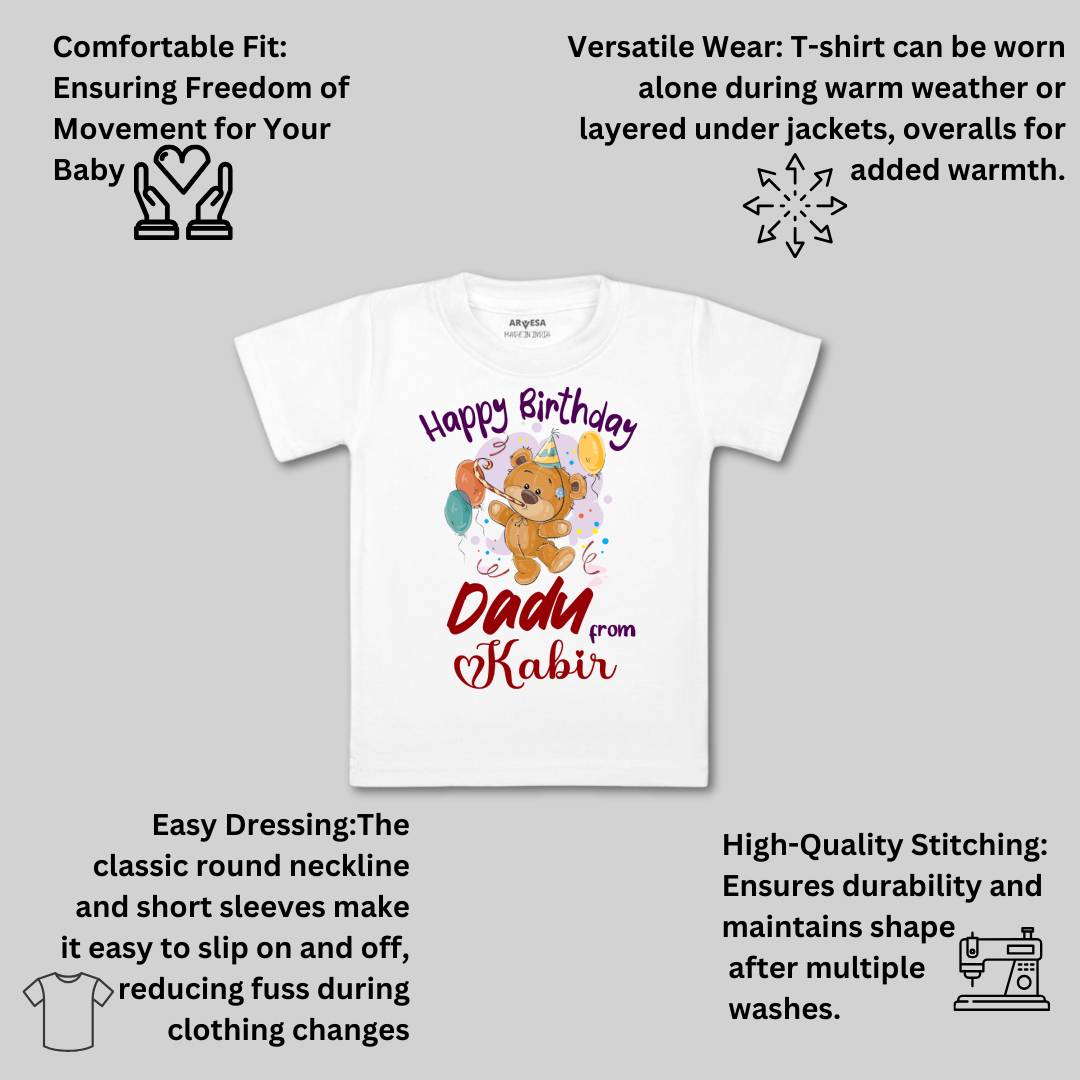 Arvesa Happy Birthday Dadu Baby Boy & Girl Dress