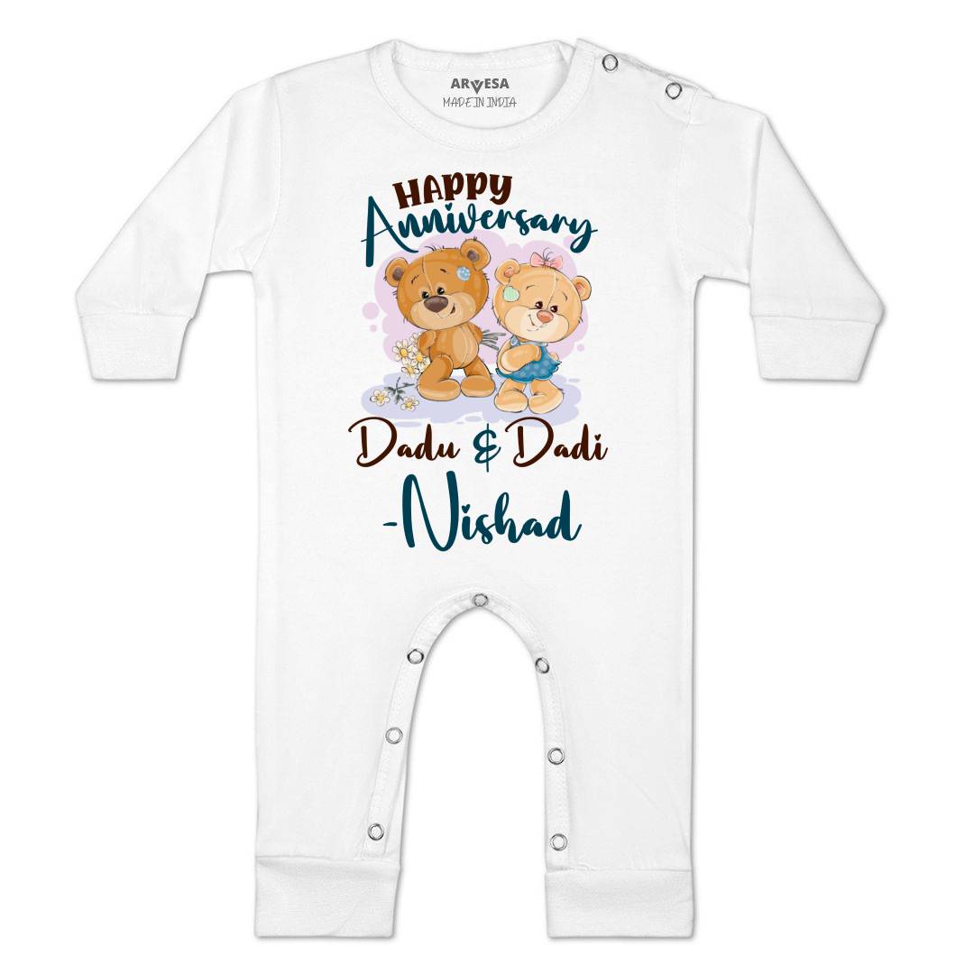 Arvesa Happy Anniversay Dadu & Dadi Baby Boy & Girl Dress