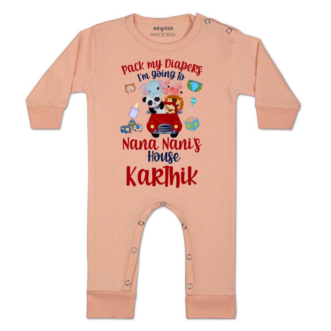 Arvesa I Am Going To Nana Nani House Baby Boy & Girl Dress