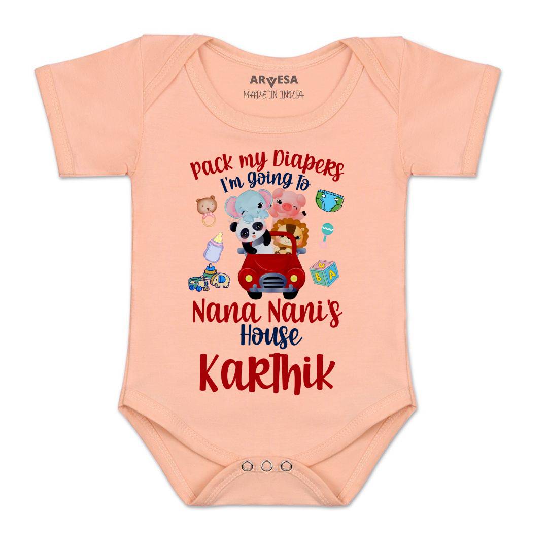 Arvesa I Am Going To Nana Nani House Baby Boy & Girl Dress