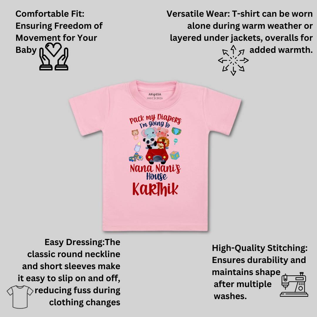 Arvesa I Am Going To Nana Nani House Baby Boy & Girl Dress