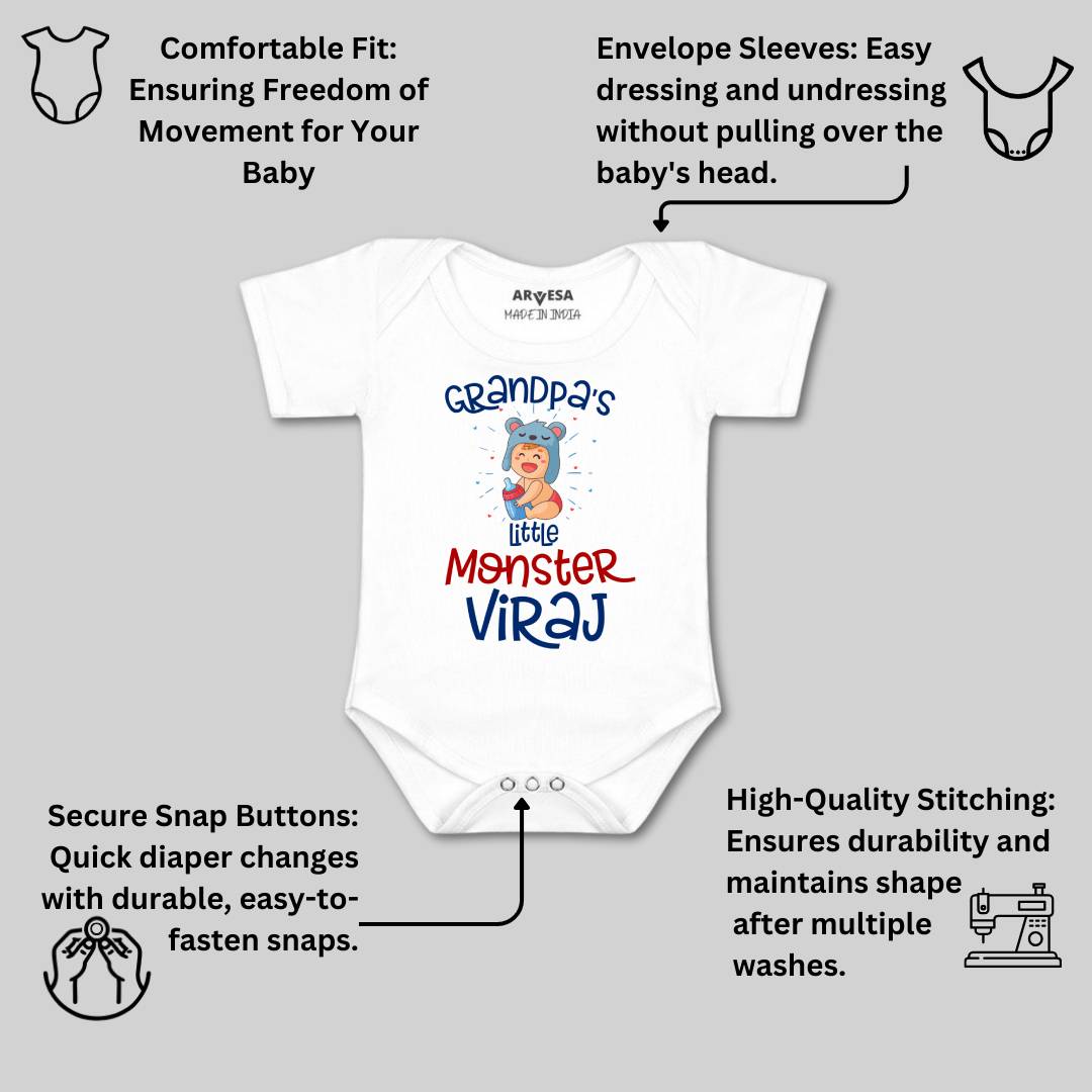 Arvesa Grandpa Little Monster Baby Boy & Girl Dress