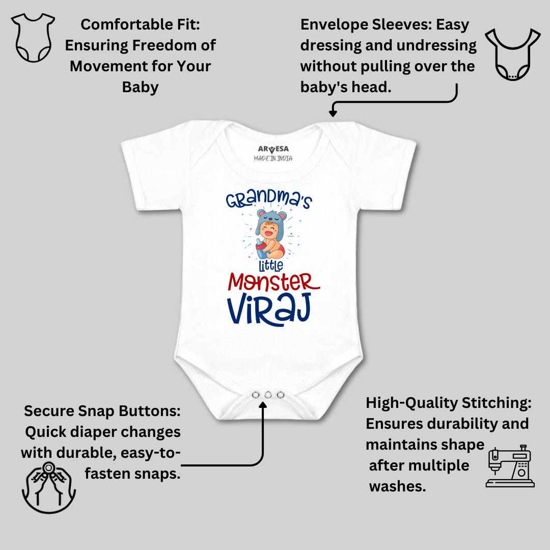 Arvesa Grandma Little Monster Baby Boy & Girl Dress