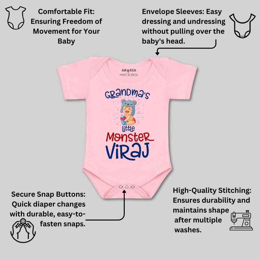 Arvesa Grandma Little Monster Baby Boy & Girl Dress