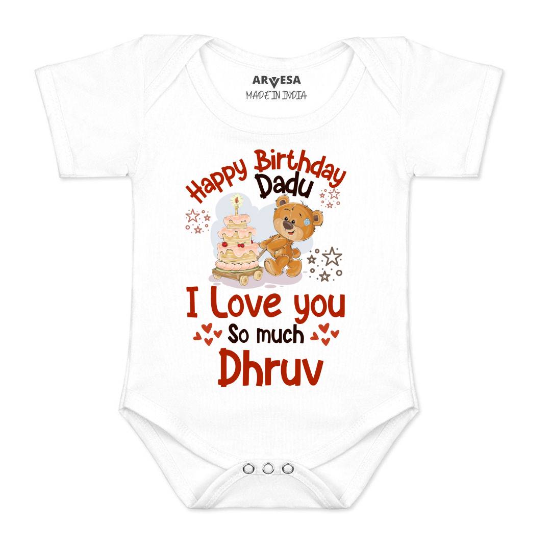 Arvesa Happy Birthday Dadu Baby Boy & Girl Dress