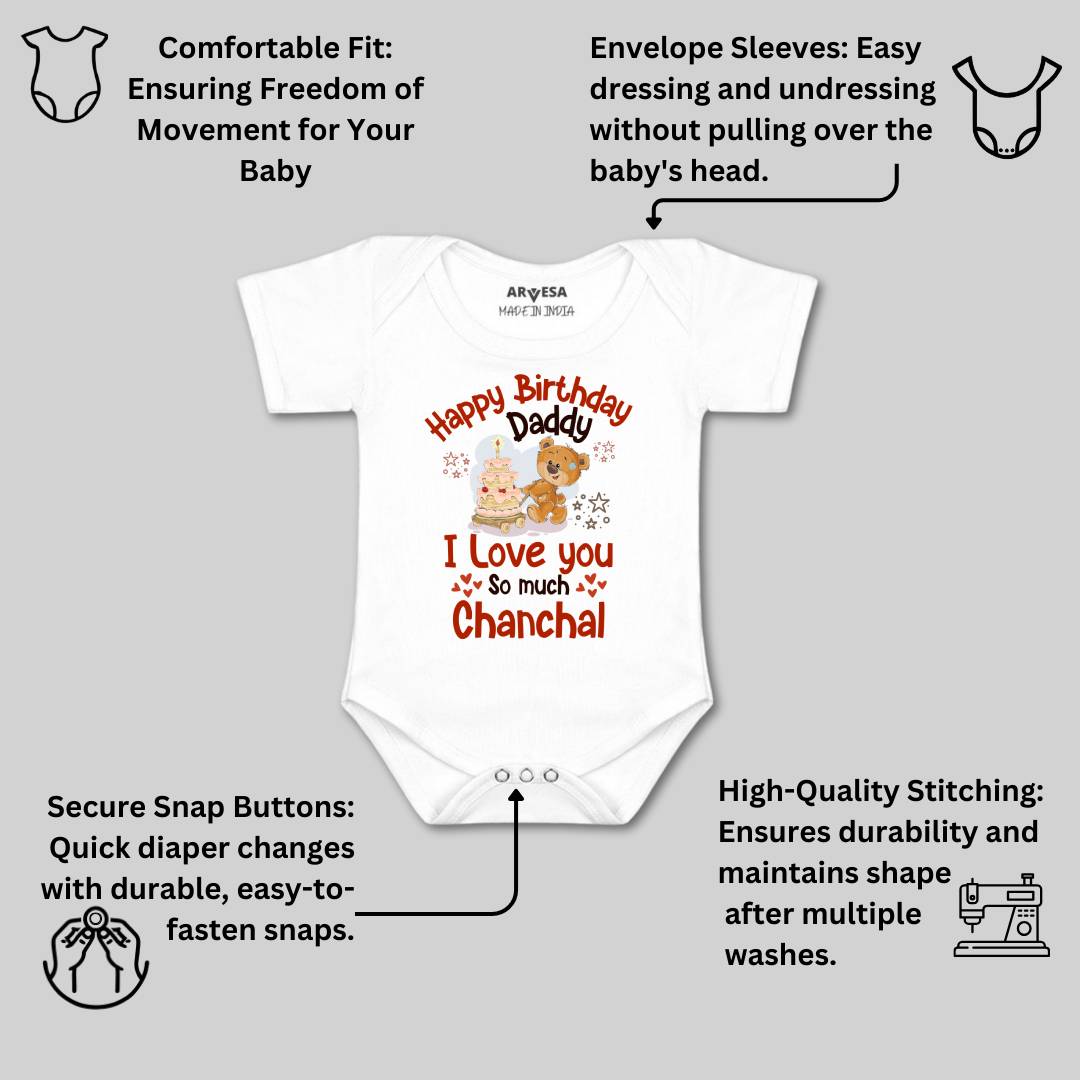 Arvesa Happy Birthday Daddy. I Love You So Much. Baby Boy & Girl Dress