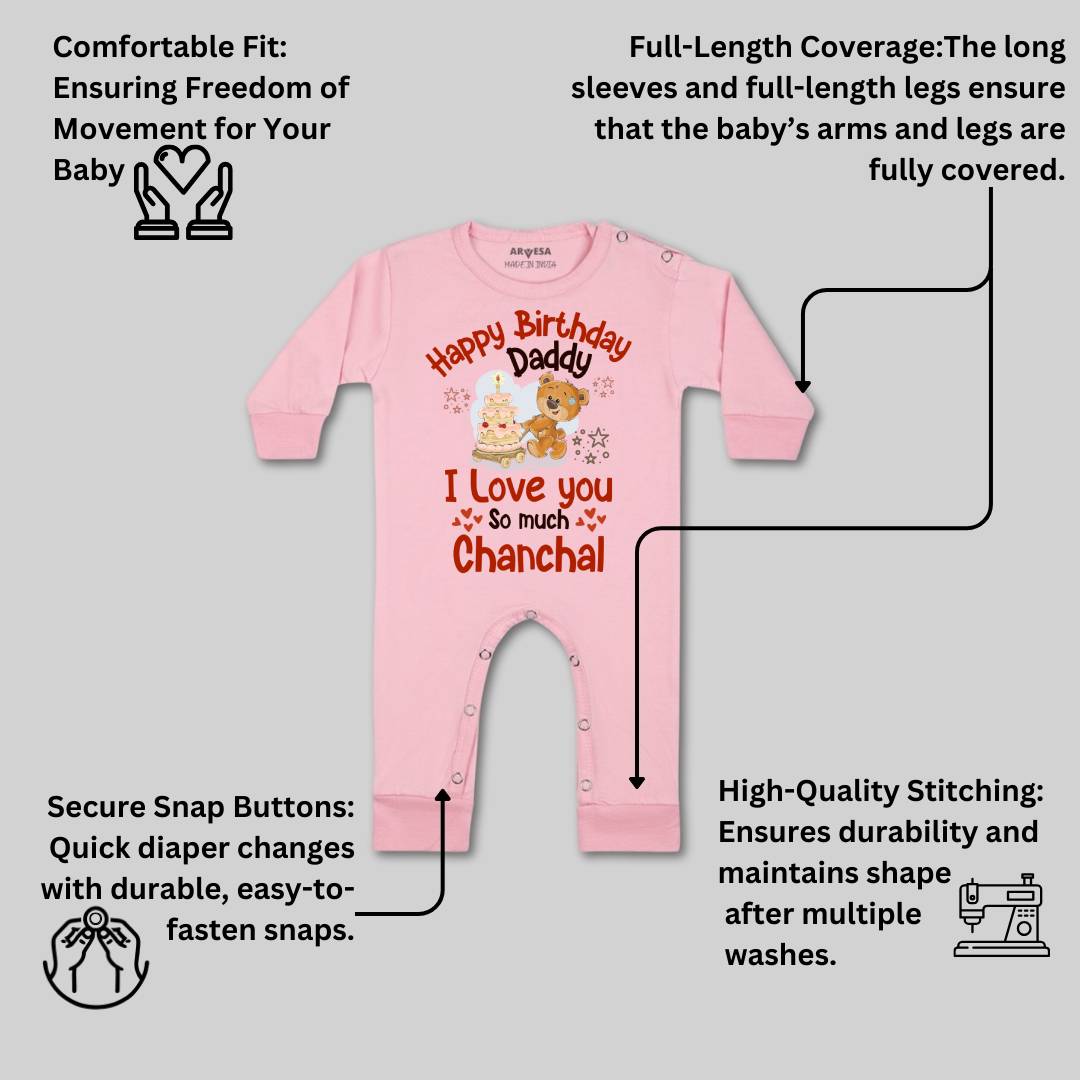 Arvesa Happy Birthday Daddy. I Love You So Much. Baby Boy & Girl Dress