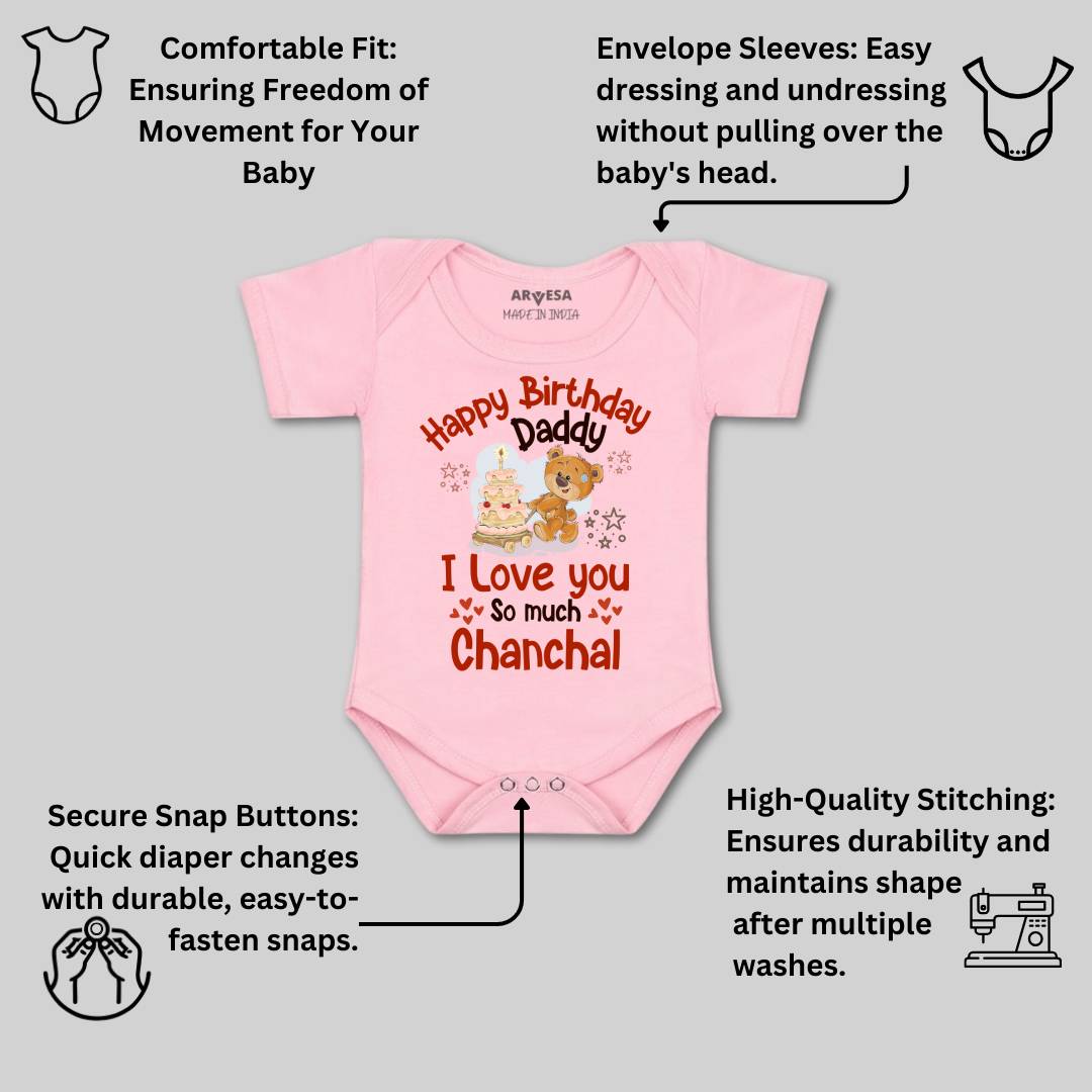 Arvesa Happy Birthday Daddy. I Love You So Much. Baby Boy & Girl Dress