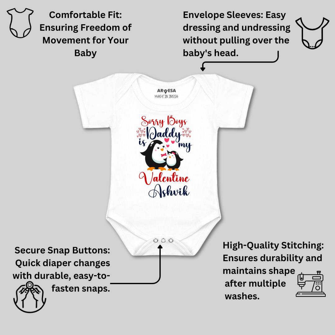 Arvesa Sorry Boys Daddy Is My Valentine Baby Boy & Girl Dress
