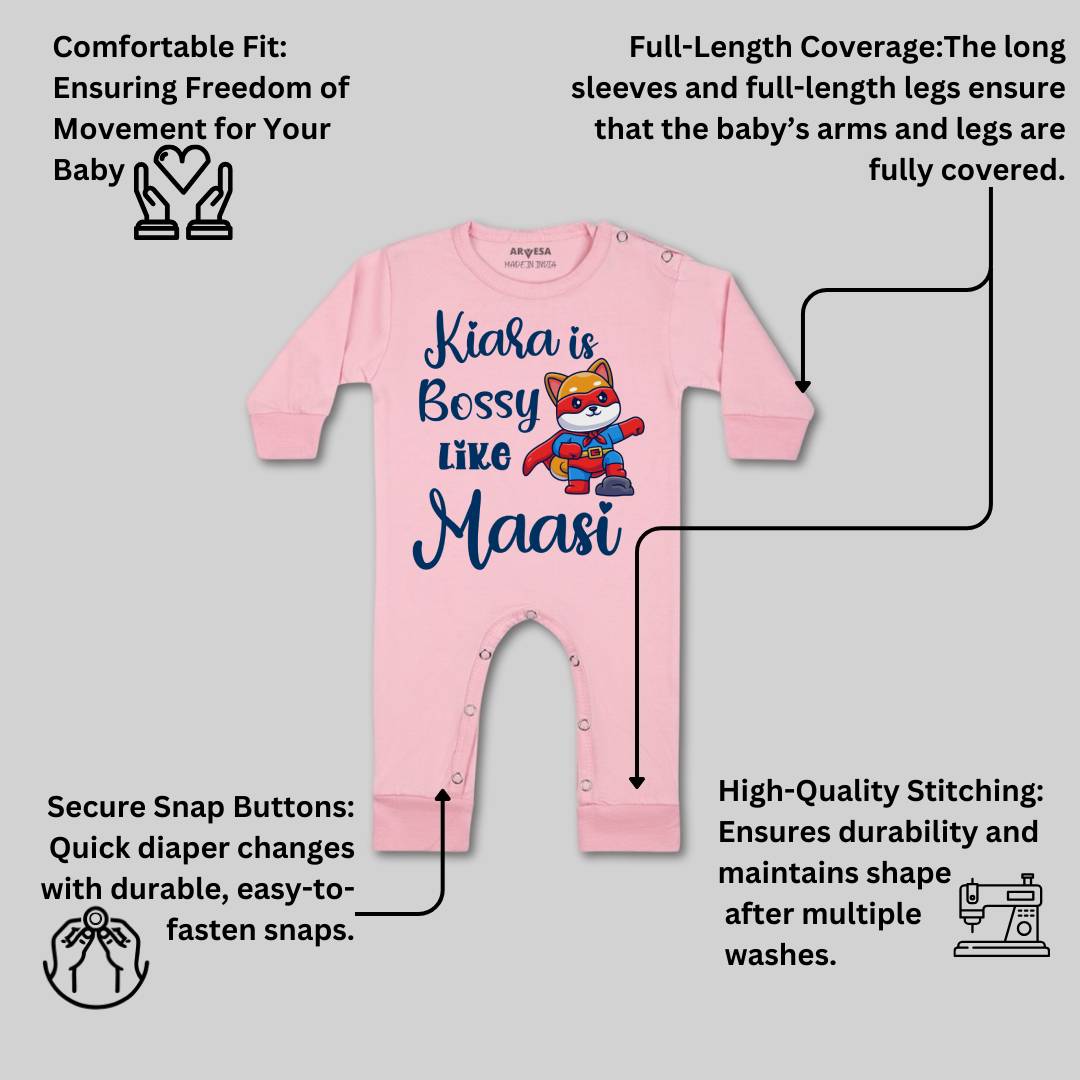 Arvesa Bossy Like My Maasi Baby Boy & Girl Dress