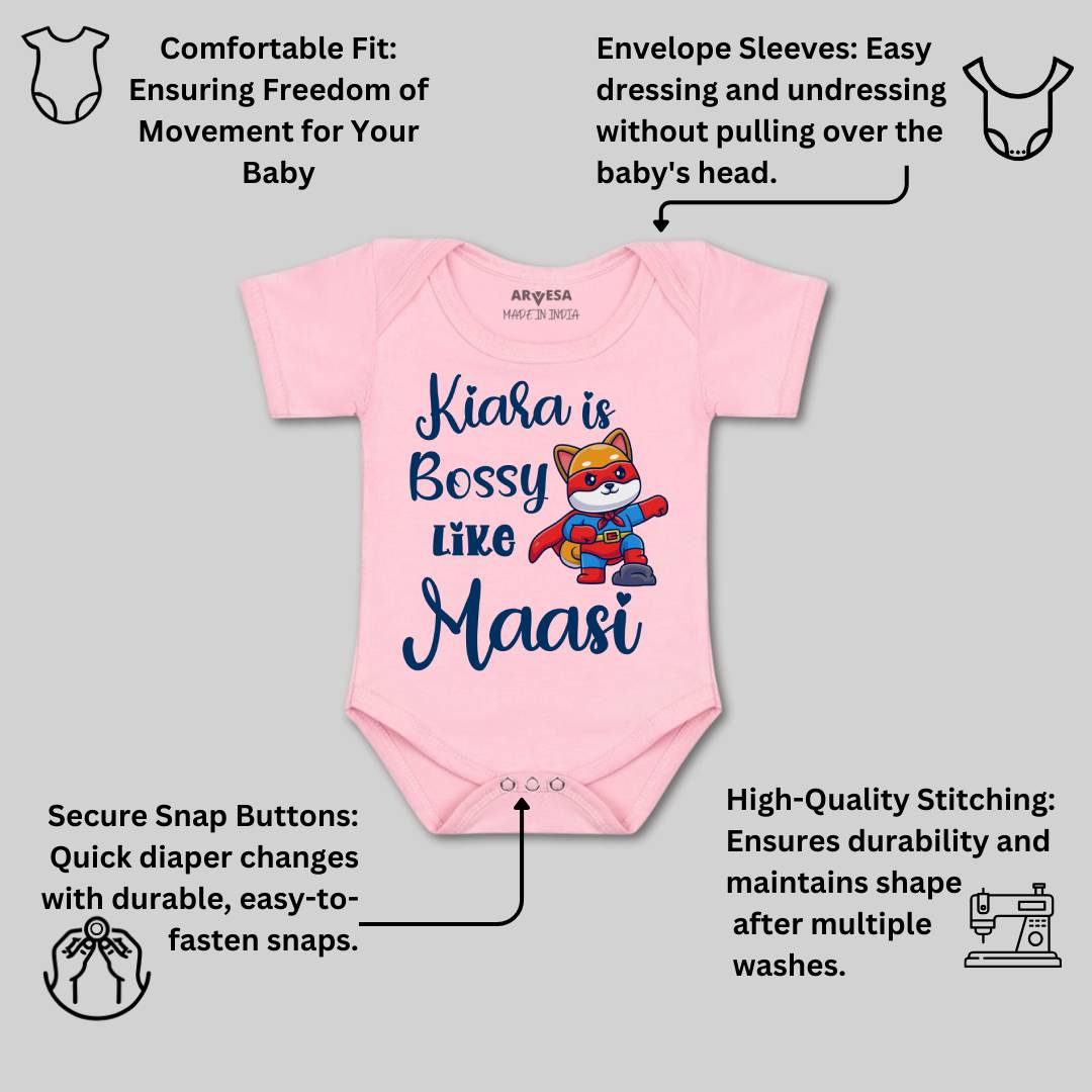 Arvesa Bossy Like My Maasi Baby Boy & Girl Dress