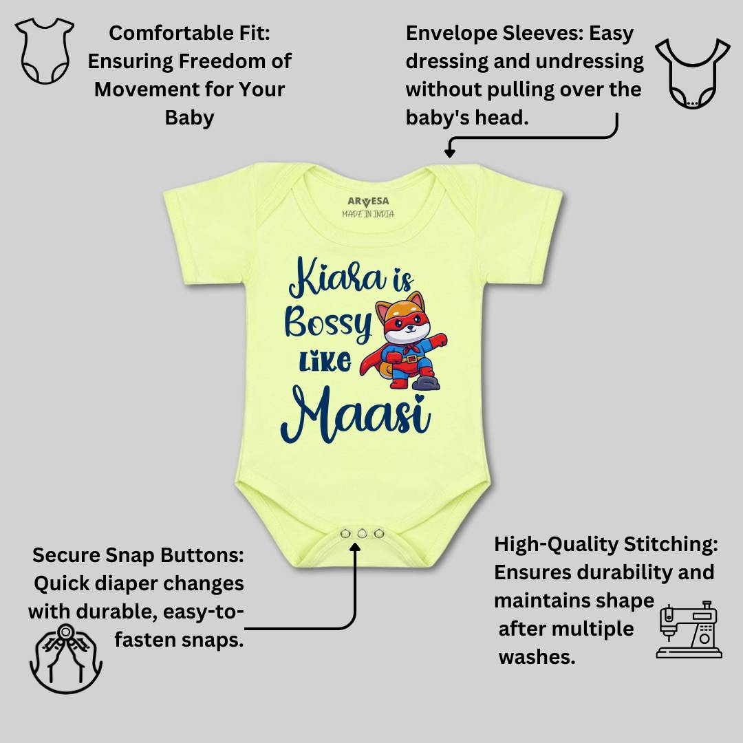 Arvesa Bossy Like My Maasi Baby Boy & Girl Dress