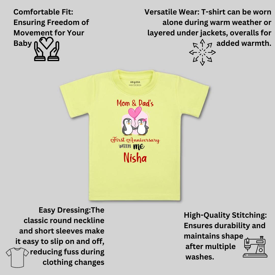 Arvesa Mom & Dad Anniversary With Me Baby Boy & Girl Dress