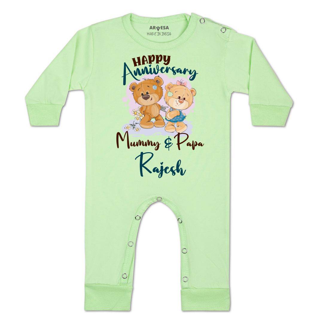 Arvesa Happy Anniversary Mummy & Papa Baby Boy & Girl Dress