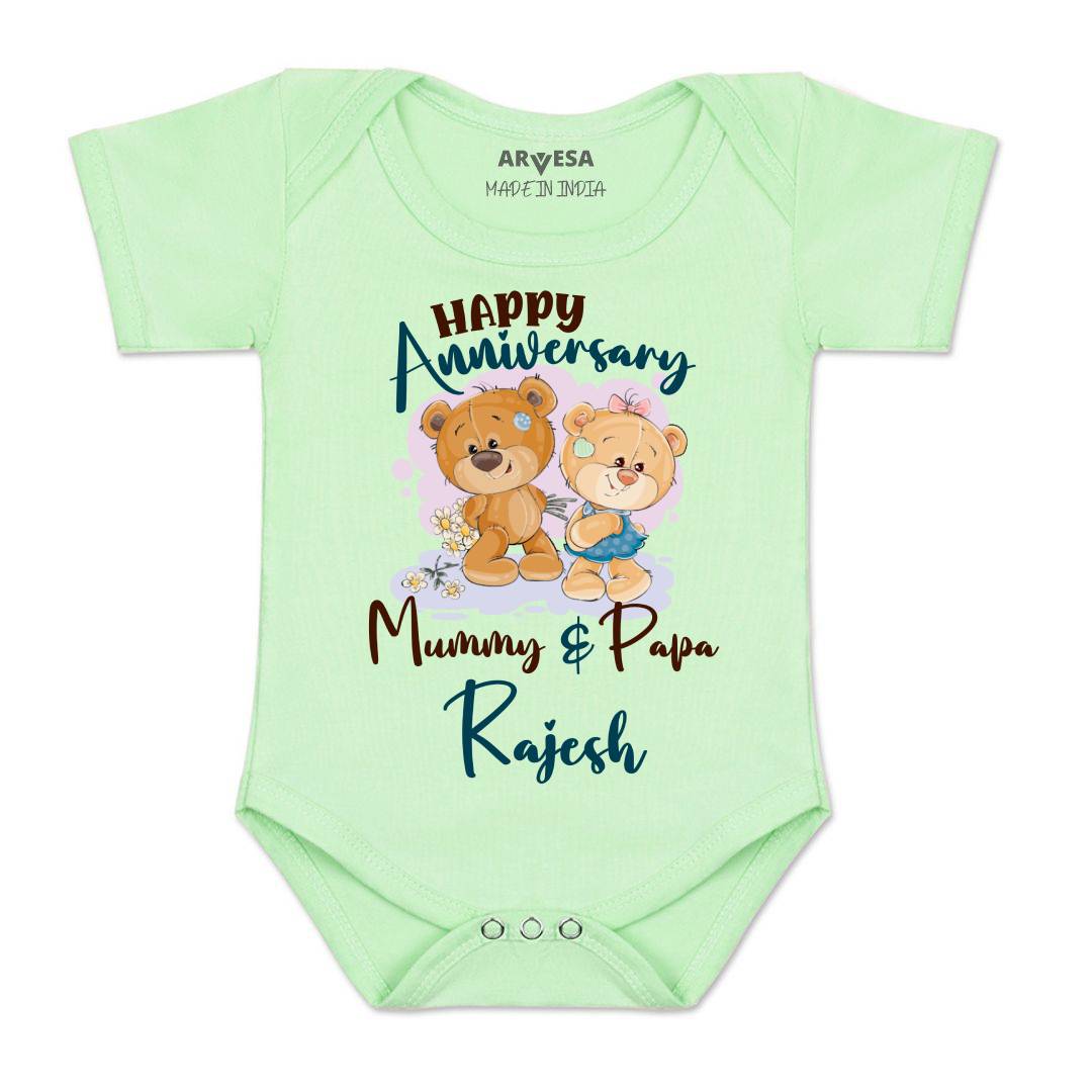 Arvesa Happy Anniversary Mummy & Papa Baby Boy & Girl Dress