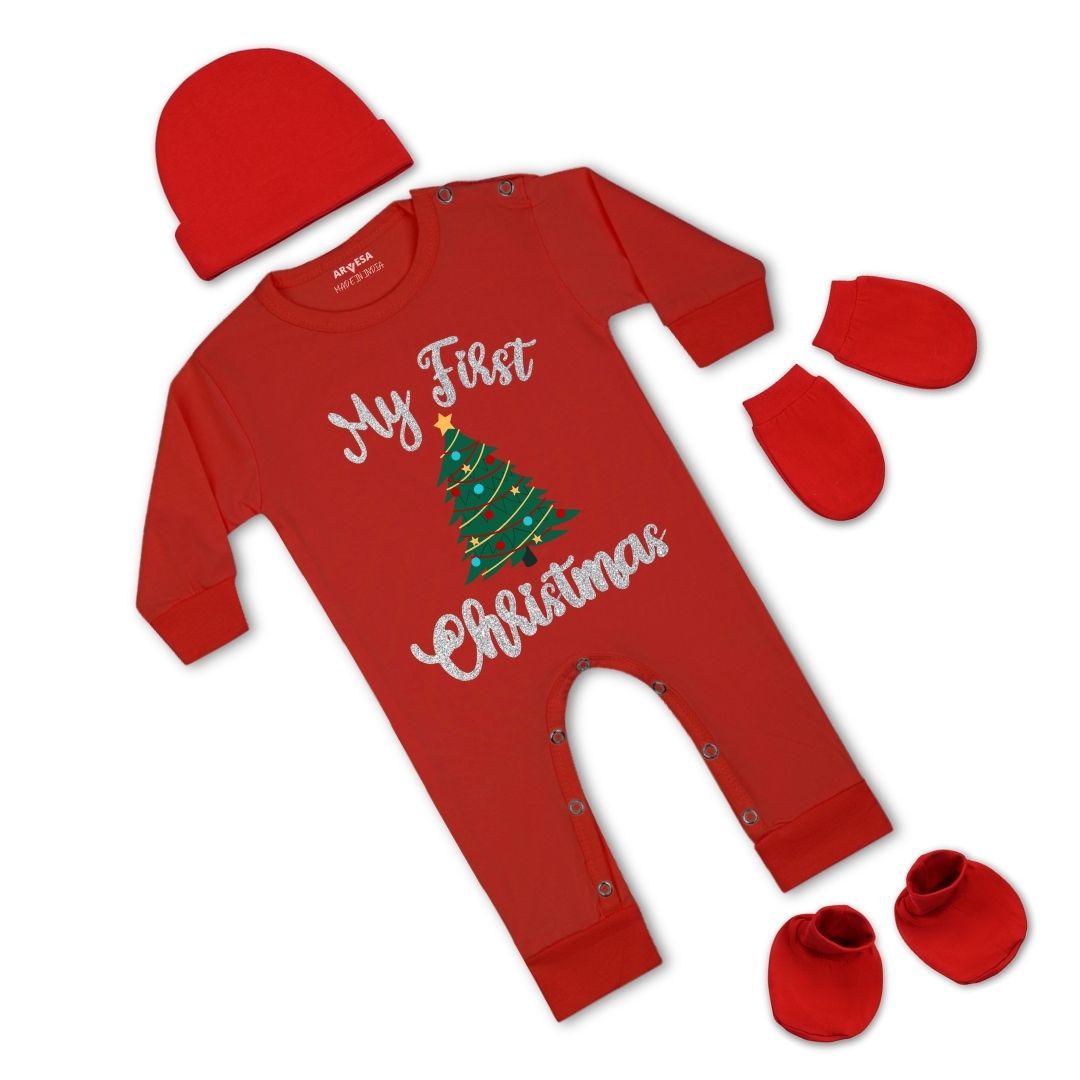 Arvesa G-18 My First Christmas Baby Jumpsuit Set..